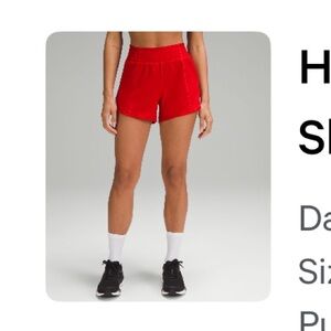 lululemon athletica “Hotty Hot” Dark Red 4” shorts